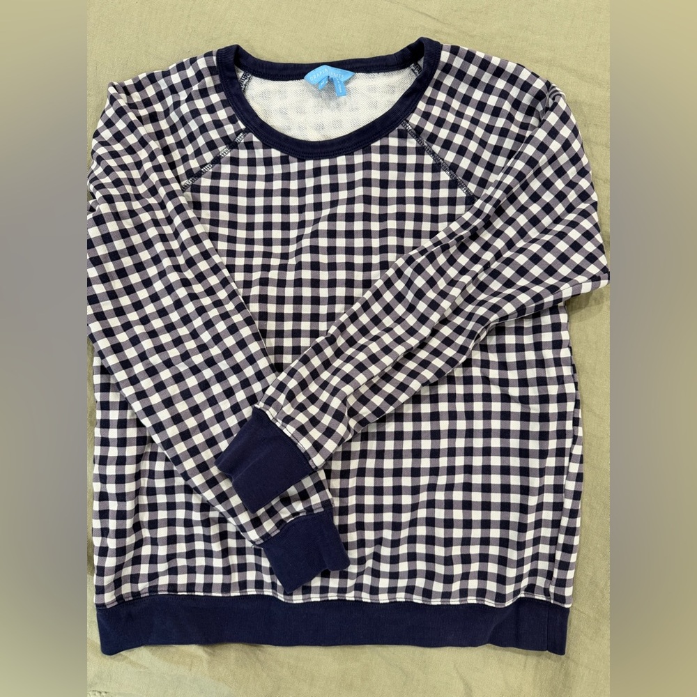 Draper James Navy and White Top